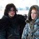 Ygritte (Rose Leslie) presumably giving Jon Snow (Kit Harington) the silent treatment.